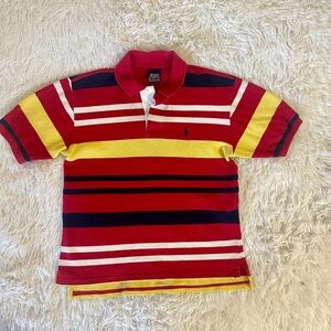 Ralph Lauren Red and Yellow Striped Kids Polo